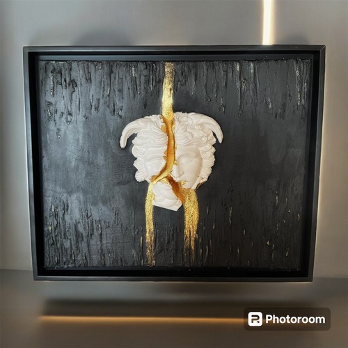 Handgemalte acryl bild statue - bild,
