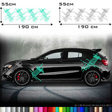 Auto Aufkleber Seitenaufkleber Streifen- Quer Set Auto Tattoo NEW Style S18