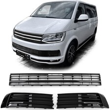 Kühlergrill Gitter Stoßstange Schwarz Glanz für VW T6 Multivan ohne ACC 15-19