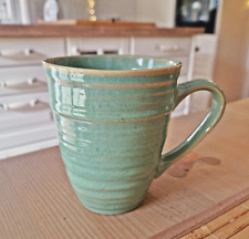 ❀ Jumbo Becher m. Henkel Grün / Türkis /Ozean-Grün Steingut Tasse Reaktiv GW