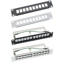 10" Patchpanel 12 Port Keystone Jack Modul RJ45 Patchfeld (un) geschirmt 1HE HMF