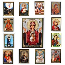 Ikone Gottesmutter geweiht икона Богородица освящена ламинирована 8x6 cm (А, B)