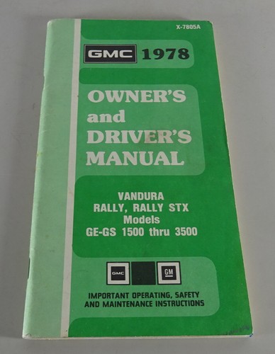 Owner manual handbook - manual, gmc