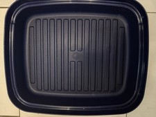 Tupperware, Brotbehälter, Boden/Deckel, blau-beige, gebraucht