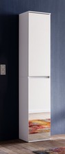 Garderobenschrank schmal Hochschrank Spiegelschrank erweiterbar weiß Mirror 37cm