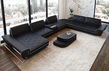 Luxus Wohnlandschaft Ledersofa