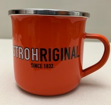 Original Strohrum STROHRIGINAL  Rum Emaille Becher Since 1832 mit Henkel