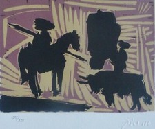 Pablo Picasso " Avant La Pique, Stierkampf Hand Nummeriert 185/333 Unterzeichnet