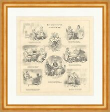 Das Kartenspiel Vogel Kinder Stammtisch Holzstich Superpreis V Gerahmt 0488