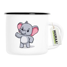 Emaille Tasse Elefant Comic
