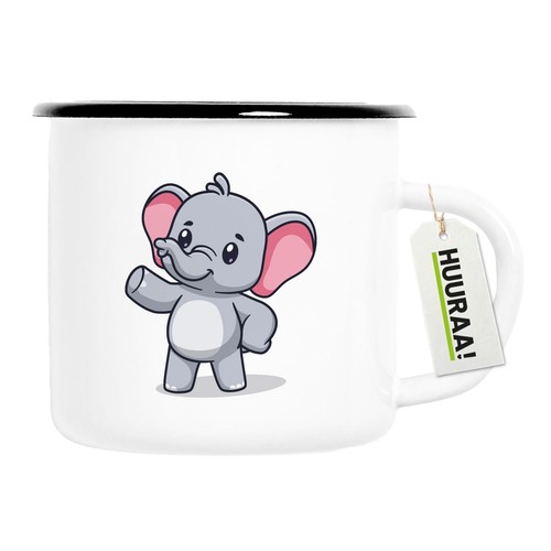 Emaille tasse elefant - elefant, comic