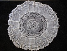 Tischdecke Spitzendecke Häckeldecke Handarbeit, Weiss, 180 cm, Rund