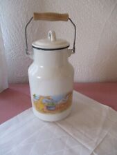 Emaille - Milchkanne  Kanne mit Henkel  und Deckel seltenes  Motiv F. 2,5 Liter