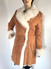 Hugo Boss Leder Mantel Lammfell Gewachsen echtes Fell Gr. 36 Gr. 40