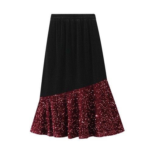Damen pailletten samt fishtail - damen,