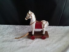 Deko-Figur/neu/Holzpferd/weiß