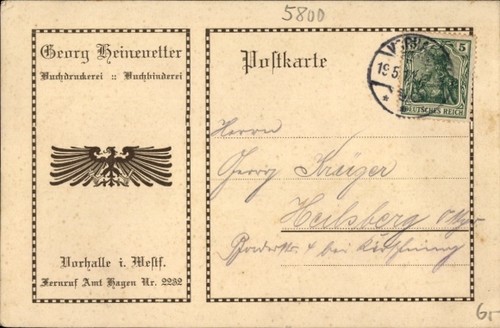 Vorhalle hagen in - ak,