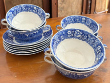 Staffordshire by Palissy Pottery England* 6 Suppentassen & Unterteller*wNeu*1960