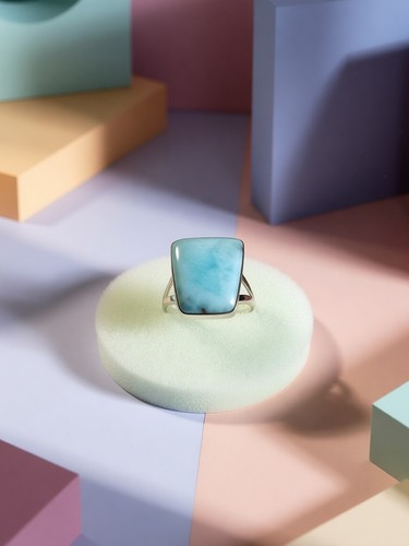 Larimar atlantisstein ring - larimar-,