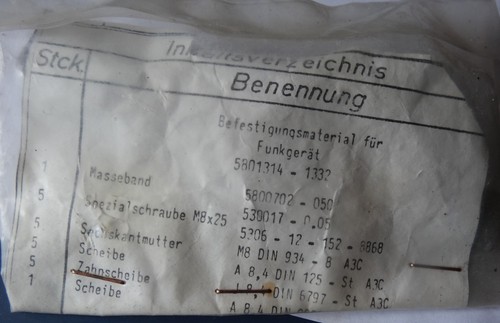 Satz befestigungsmaterial - satz,