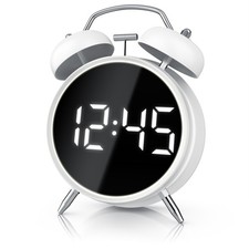 Bearware Funkwecker Retro-Design LED-Anzeige Akustik Steuerung Weiß