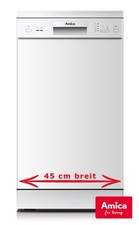 Amica Geschirrspüler Unterbaufähig 45 cm Breite Spülmaschine Weiß Halbbeladung