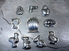 10 seltene gebrauchte Schokoladenförmchen Metall - Pralinenformen - Bärentatzen