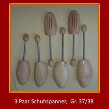 3 Paar Schuhspanner für Gr. 37-38,Holz, Spiralfeder,