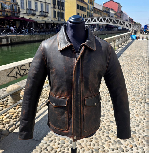 Jacke lederjacke braun - jacke,
