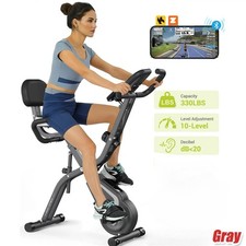 Heimtrainer Fitnessfahrrad Indoor LCD Cycling Fitness Bike Fahrrad Trimmrad Grau