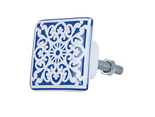 Clayre & Eef Knauf Keramik Blau quadratisch 63415 Landhaus Nostalgie Delft