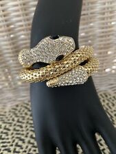 Armband Goldfarbig Wickelarmband Armreif Schlange Strass Modeschmuck