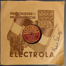 Electrola Schellackplatte Lale Andersen „Lili Marleen“ 2-fach Signatur Komponist