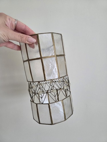 Vintage capiz muschel - capiz, zylinder