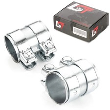 2x pipe connector double clamp