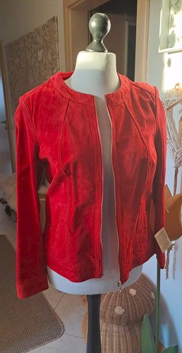 Damen wildleder jacke - wildleder, rot