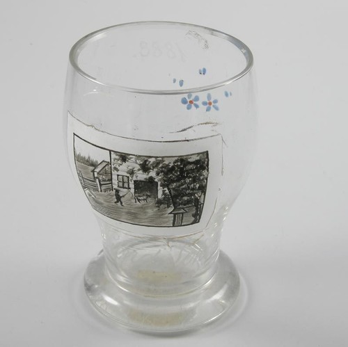 Glas pokal bemalt - pokal, gehöft
