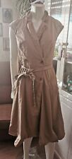 Orsay 36 S Wickelkleid 50s 60s style beige Safari Optik Sommerkleid 