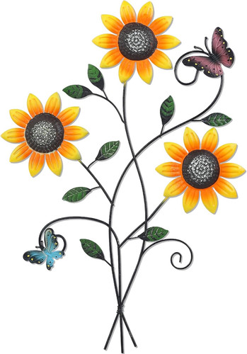 Metall blumen wanddeko - metall,