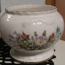 Aynsley Englisch Fine Bone China Wild Tudor edle Vase Tischvase Blumen Goldrand