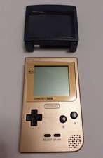 Nintendo Game Boy Pocket Handheld-Spielkonsole Farbe Gold mit Bilschirmlupe