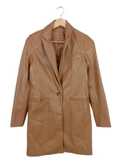 AMISU Kunstledermantel Damen Mantel Gr. DE 34 wollweiß extravaganter Stil