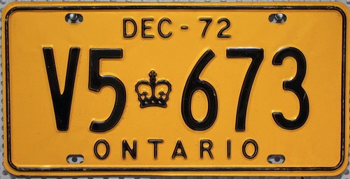 Ontario nummernschild 1972 - nummernschild,