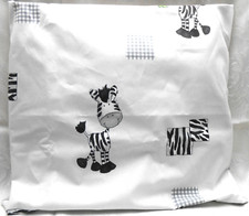 Zebra Esel Pferd Kissenhülle / Kissenbezug / Gr. 43 x 43 / hellgrau / Handmade