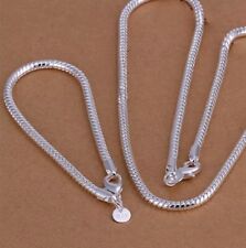 Damen Herren Schmuck Set Kette Armband Silber 925. Pl. 50cm 20cm.Schlangenkette 