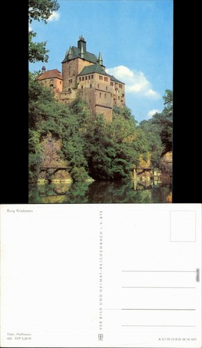 Ansichtskarte kriebstein burg - ansichtskarte,