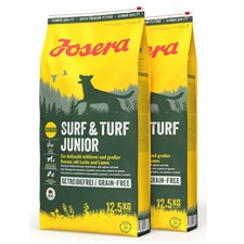 2 x 12,5 kg Josera Surf & Turf Junior Trockenfutter für mittlere u. große Hund
