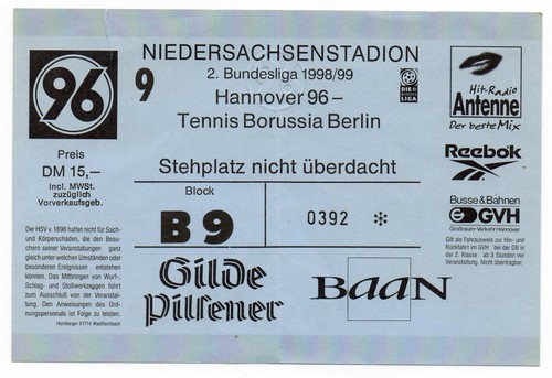 Ticket hannover 96 - ticket, bl