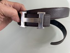 Original Hermès Wendeledergürtel 115cm schwarz Braun