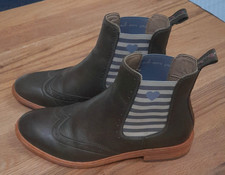 Crickit Hamburg Damen Chelsey-Boots klassisch chic mit Herz Olive-Grau Gr. 37